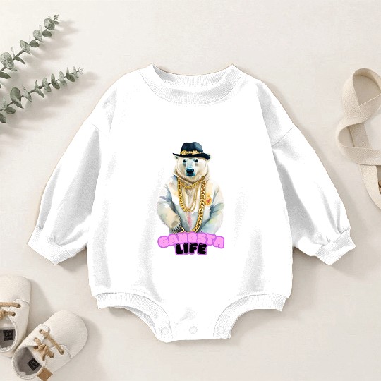 Gangsta Life Polar Bear Baby Romper Sweatshirts