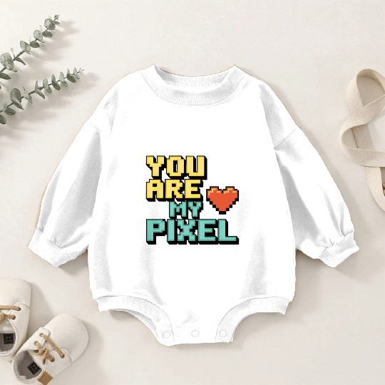 Gamer Valentine's Pixel 8-bit Gaming Couple Baby Romper Sweatshirts