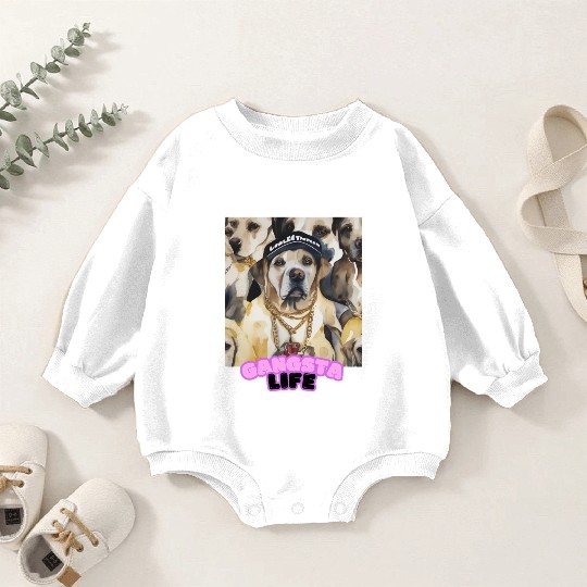 Gangsta Life Labrador 4 Baby Romper Sweatshirts