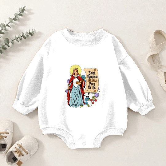 St. Dymphna Purity Lily Patron Saint Mental Health Baby Romper Sweatshirts