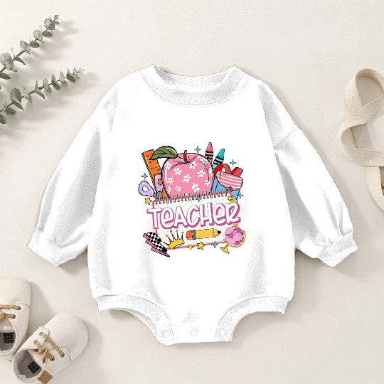 Back To School Teacher And Children Baby Romper Sweatshirts