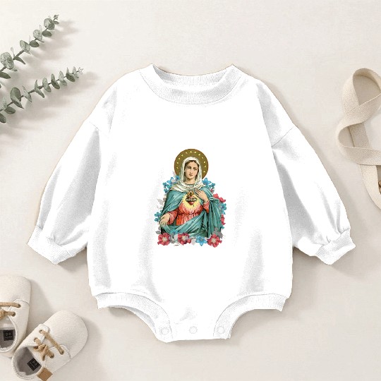 Immaculate Heart of Mary Blessed Mother Catholic Baby Romper Sweatshirts