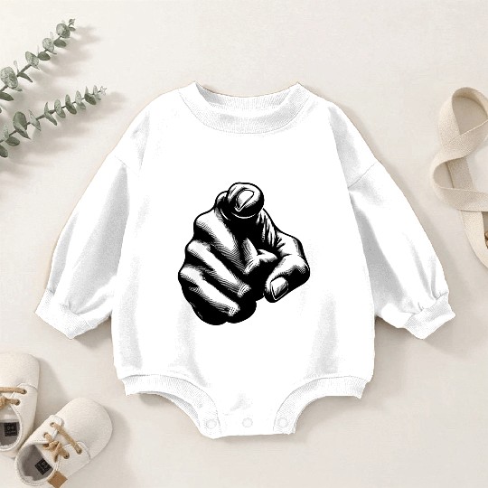 Motivational Design Index Finger Hand Gesture Baby Romper Sweatshirts