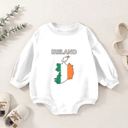 Ireland Flag Map Baby Romper Sweatshirts