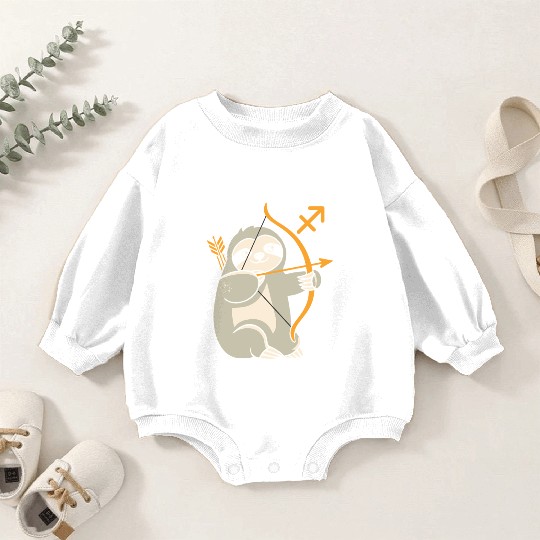 Sagittarius Zodiac Sloth Archer Adventure Baby Romper Sweatshirts