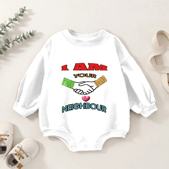 I AM YOUR NEIGHOUR WYOMING AND IDAHO Baby Romper Sweatshirts