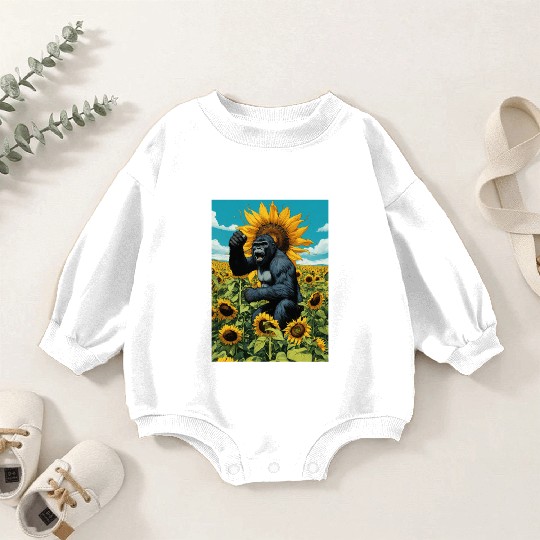 Wild gorilla spirit. Baby Romper Sweatshirts