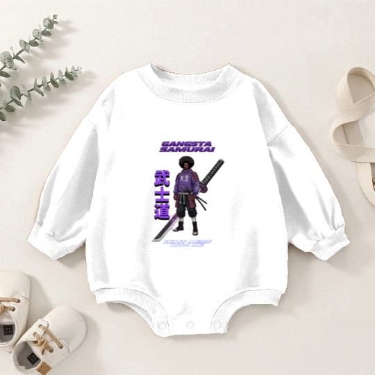 Gangsta Samurai - Afro Street Fighter Anime Manga Baby Romper Sweatshirts