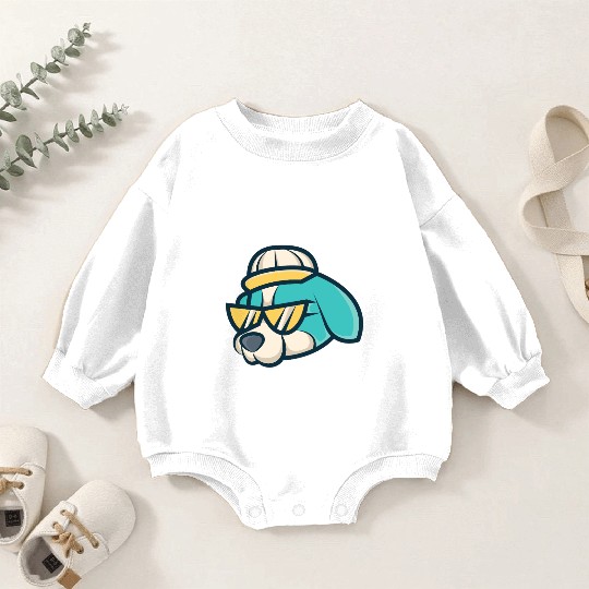Cool Pup Vibes – Streetwear Dog Art Baby Romper Sweatshirts