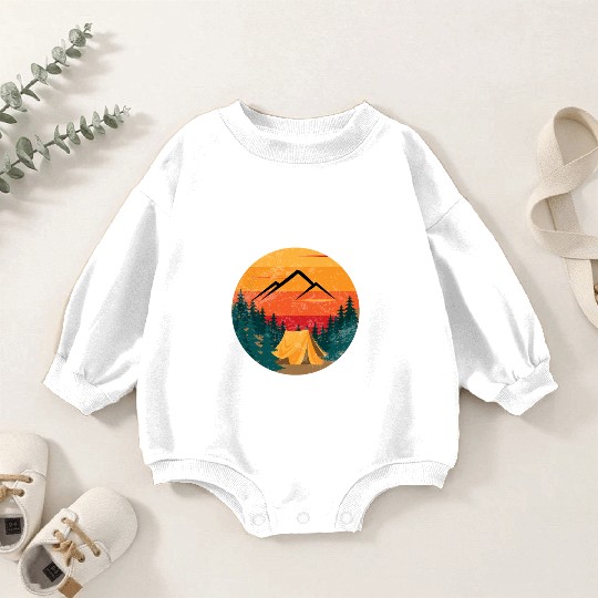 Happy Camping Baby Romper Sweatshirts Hiking Mountain Adventure