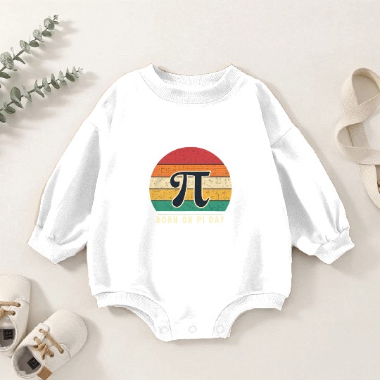 Retro Vintage Born in March Pi Day Baby Romper Sweatshirts | Funny