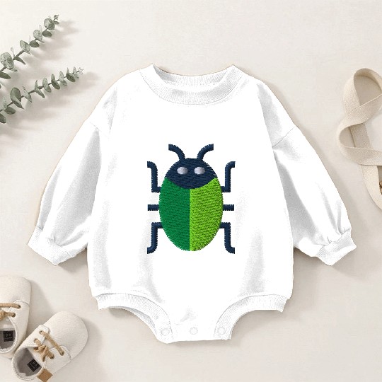 Green bug embroidered Baby Romper Sweatshirts