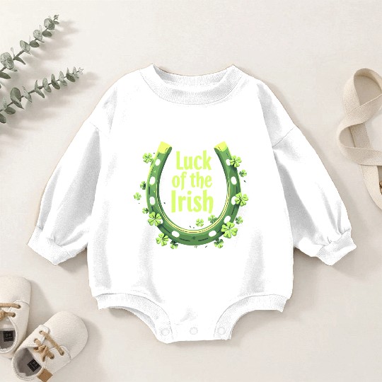 Luck of the Irish Horseshoe Design Baby Romper Sweatshirts