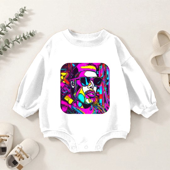 Neon Style 80s Retro Party Color Glow Baby Romper Sweatshirts