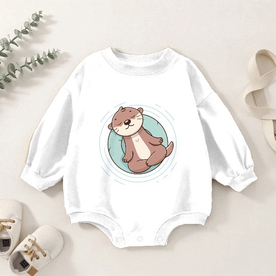 Otter enjoying a relaxing meditation Baby Romper Sweatshirts