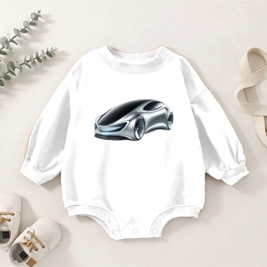 Silver and Black Futuristic Car Baby Romper Sweatshirts