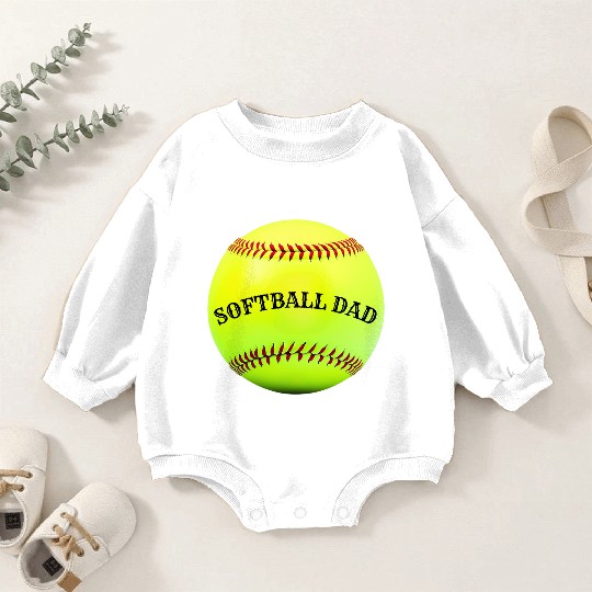 Softball Dad Baby Romper Sweatshirts