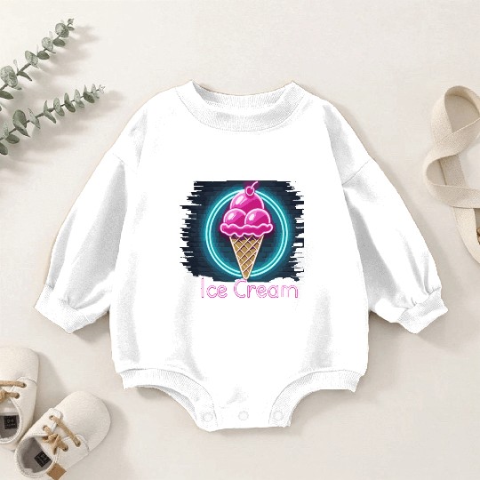 Neo Ice Cream – Cool & Colorful Baby Romper Sweatshirts