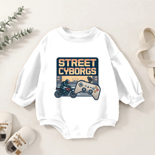 Street Cyborgs - Retro Video Game Baby Romper Sweatshirts