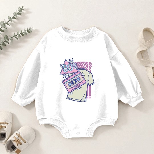 Retro Neon Aesthetic – 80s & 90s Vintage Baby Romper Sweatshirts