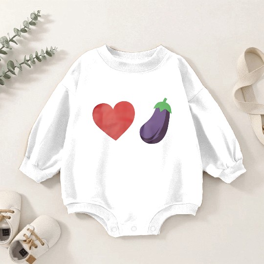 Love Eggplant Funny Gay LGBTQ Pride Baby Romper Sweatshirts