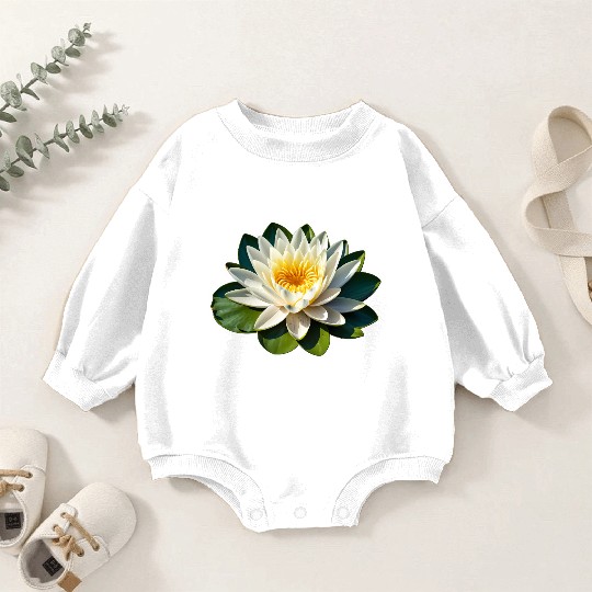 A beautiful Water Lily Baby Romper Sweatshirts