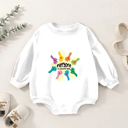 Everyone Is Welcome, Idaho Teacher, teacher, idaho Baby Romper Sweatshirts