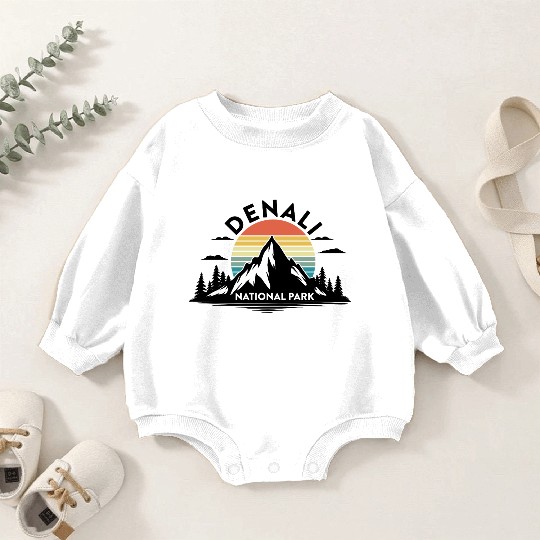 Retro Denali National Park US Vintage Denali Baby Romper Sweatshirts