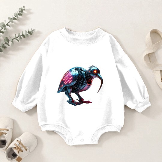 Kiwi Bird Constructed Baby Romper Sweatshirts