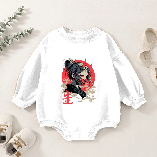 Beautiful Japanese Demon Anime Girl Waifu Geisha Baby Romper Sweatshirts