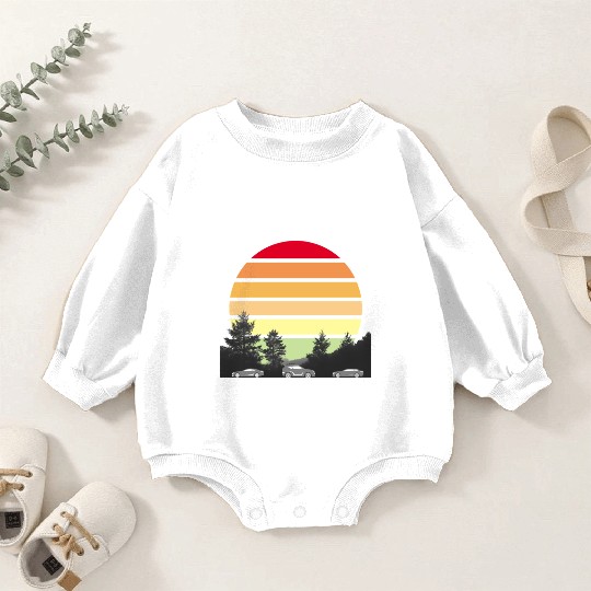 Green Horizons – Sun, Trees, and Vehicles Logo Baby Romper Sweatshirts