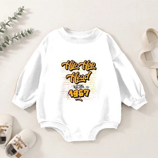 Hip-Hop Head Since 1967 - 58 Years of Rap & Rhymes Baby Romper Sweatshirts