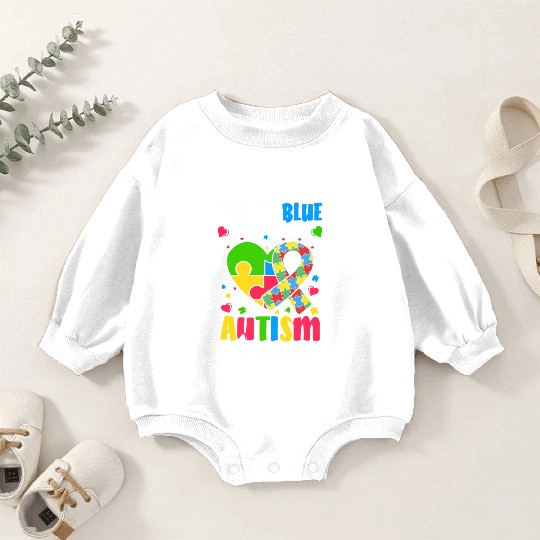 I Wear Blue For My Son Autism Awareness Mom Dad Baby Romper Sweatshirts