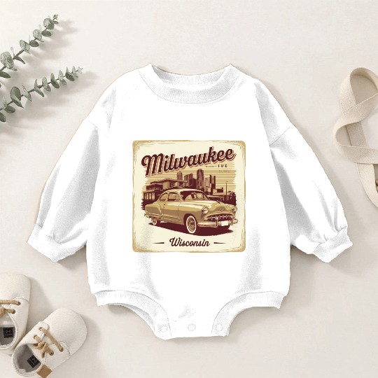 Milwaukee Souvenir and Travel Gift Idea Baby Romper Sweatshirts