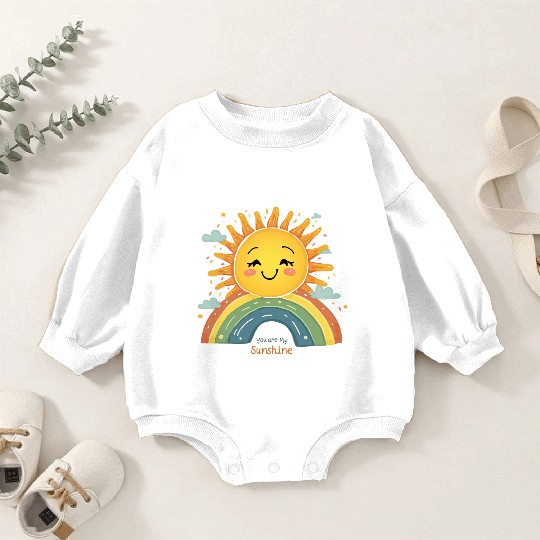 You Are My Sunshine – Happy Sun & Rainbow Design Baby Romper Sweatshirts