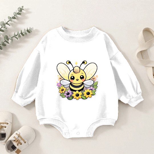 A bee chubby cartoon Baby Romper Sweatshirts