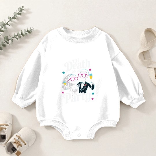 Funny Skeleton Bride and Groom Till Death Do Party Baby Romper Sweatshirts
