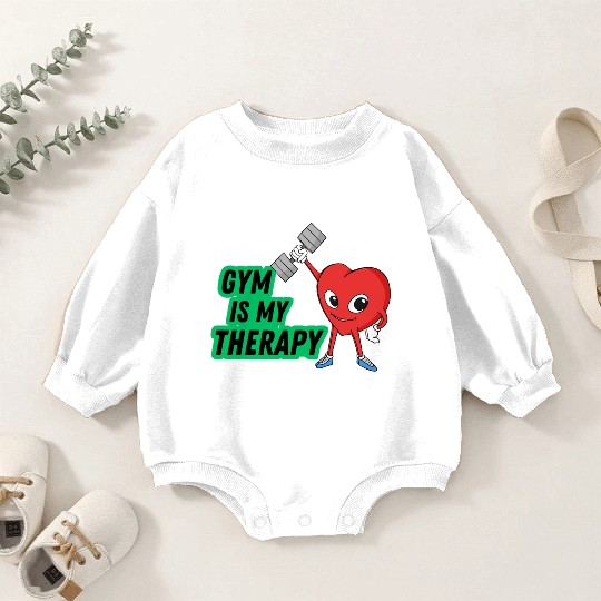 Gym is my therapy Baby Romper Sweatshirts