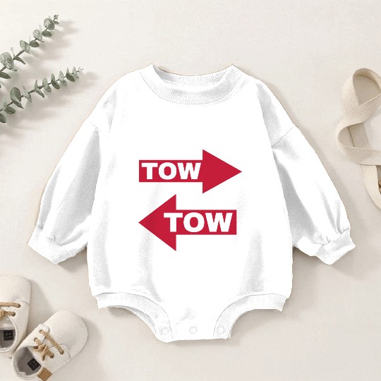 tow arrow red moving automotive because racecar Baby Romper Sweatshirts