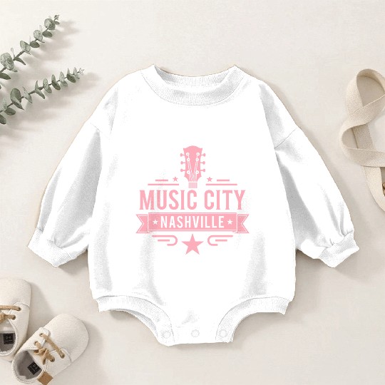 Music City Nashville Guitar Tennessee Baby Romper Sweatshirts