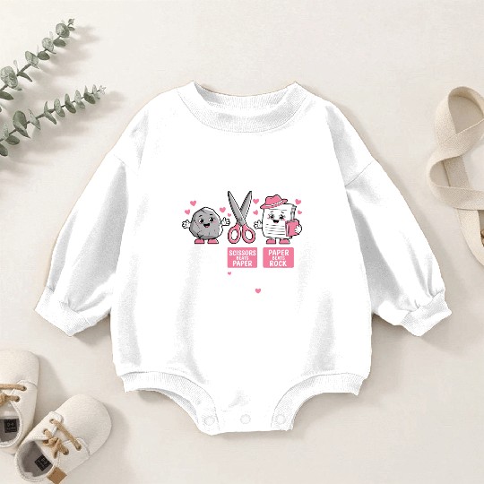 Rock Paper Scissors Nothing Beats Reading Baby Romper Sweatshirts
