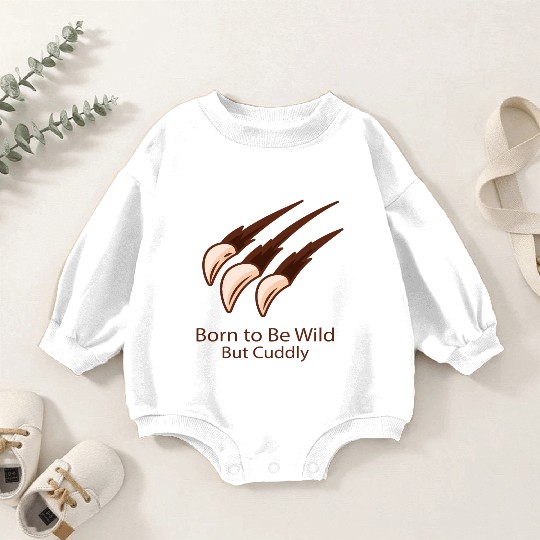 Born to Be Wild – But Cuddly Cuddles with Claws Baby Romper Sweatshirts