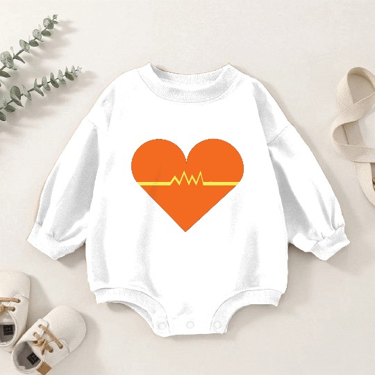 Heartbeat with Heart health care and Cardiac Baby Romper Sweatshirts