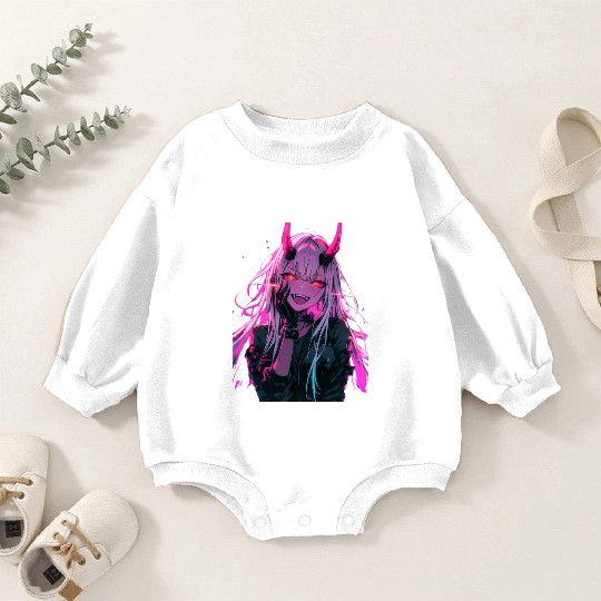 Anime Demon Girl Kawaii Waifu Japanese Anime Baby Romper Sweatshirts