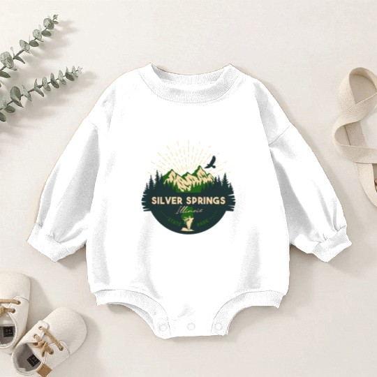 Silver Springs Illinois IL State Park Retro Camp Baby Romper Sweatshirts