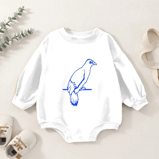 Bird raven dove sitting cable hawk eagle birdie Baby Romper Sweatshirts
