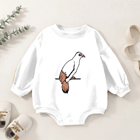 Bird raven dove sitting cable hawk eagle birdie Baby Romper Sweatshirts