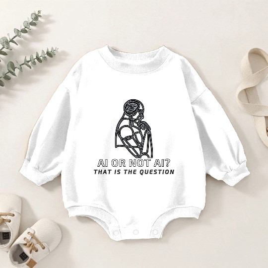 "AI or NOT AI? That is the question!" Baby Romper Sweatshirts