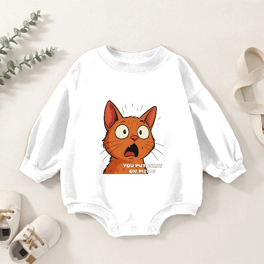 Funny Shocked Cat Meme Baby Romper Sweatshirts