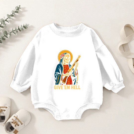 Give'em Hell Gothic Streetwear Baby Romper Sweatshirts
